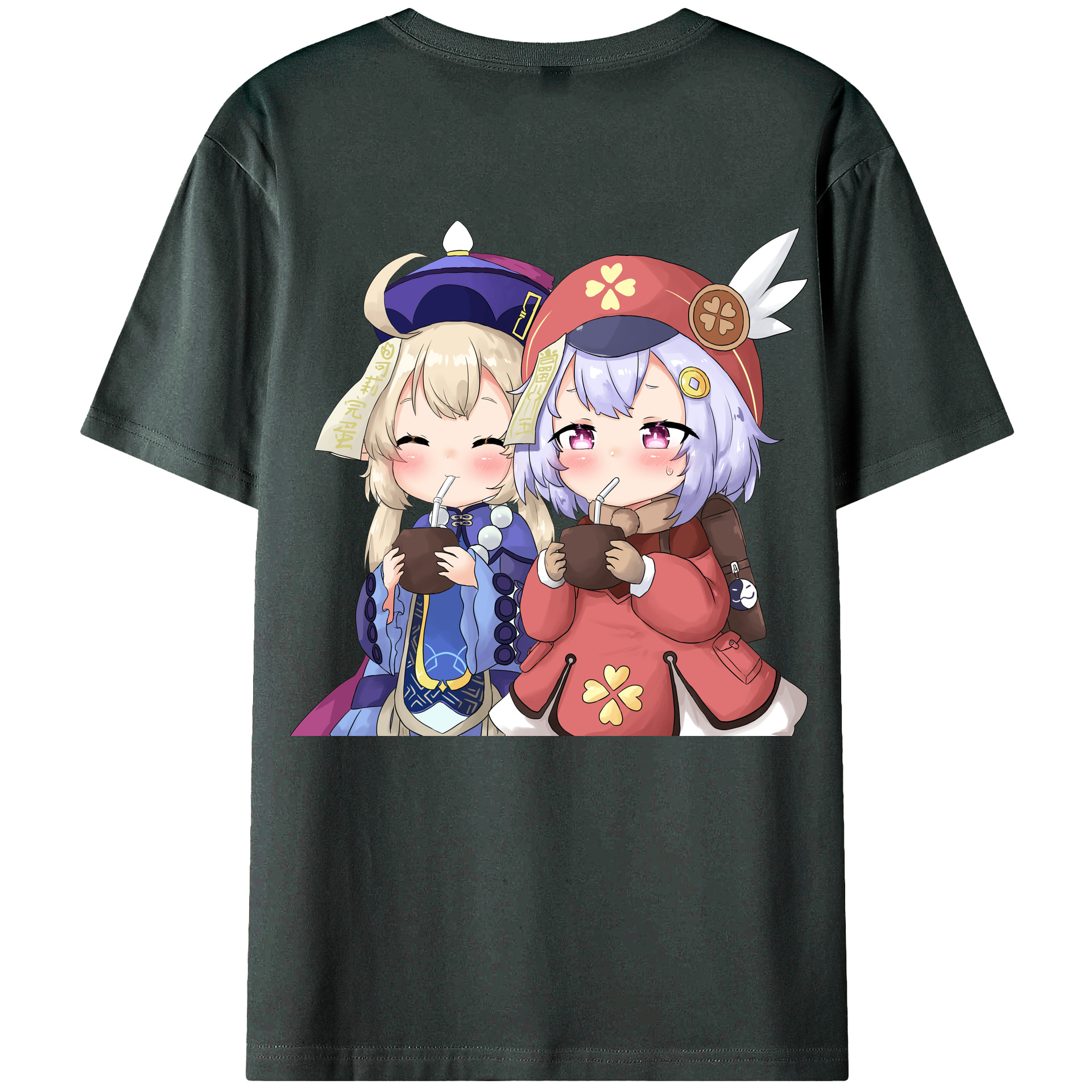 げんし神 七七 なな  genshin Nana 綿100％ メンズ半袖Tシャツ（バックプリント） 通気性